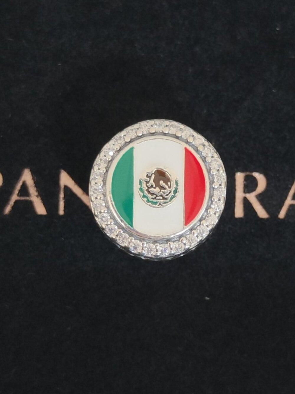 Pandora Mexico Flag Charm Bead Travel Pendant S925 Silver with box